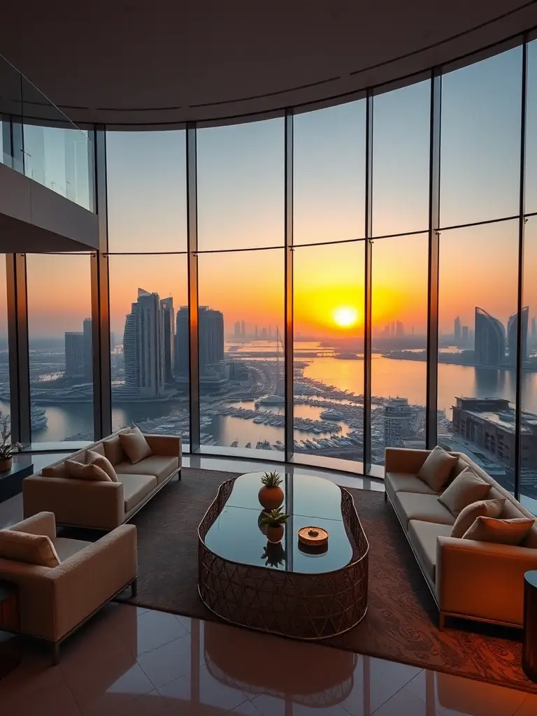 A modern, luxurious apartment interior in Abu Dhabi, showcasing high-end finishes and design, representing Shor Prime's property sales expertise.